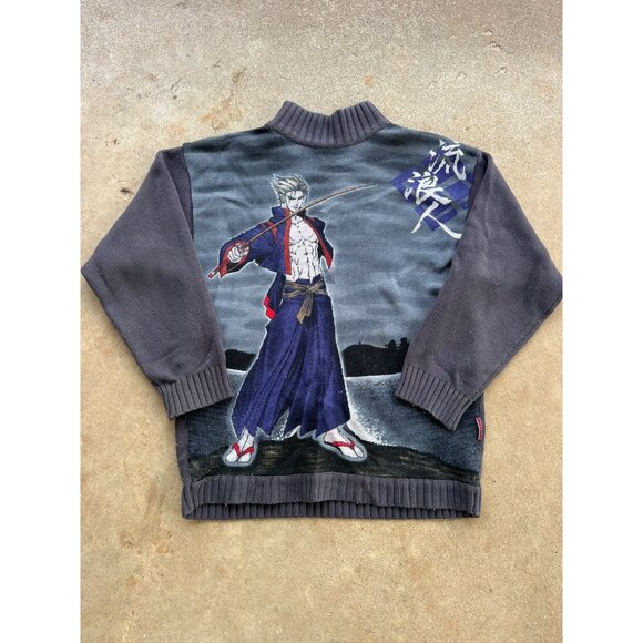 Vintage C+E+K Anime Samurai Ninja Graphic Knit Sweater Size L - Picture 1 of 5